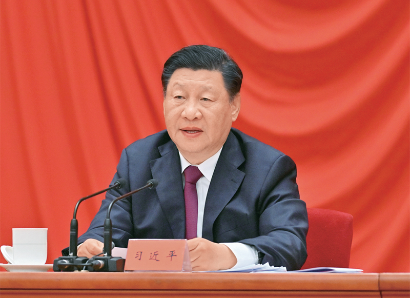 2022年5月10日,庆祝中国共产主义青年团成立100周年大会在北京人民大会堂隆重举行。中共中央总书记、国家主席、中央军委主席习近平在大会上发表重要讲话。 新华社记者 岳月伟/摄
